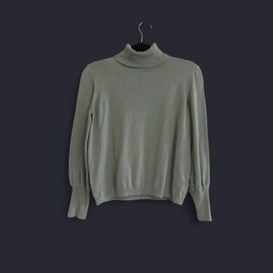 Sage Green‎ Turtleneck Sweater with ribbed cuffs and hem